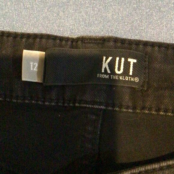 Kut from the Kloth Black Connie FabAb Ankle Skinny Distressed Jeans Size 12 - Picture 7 of 9